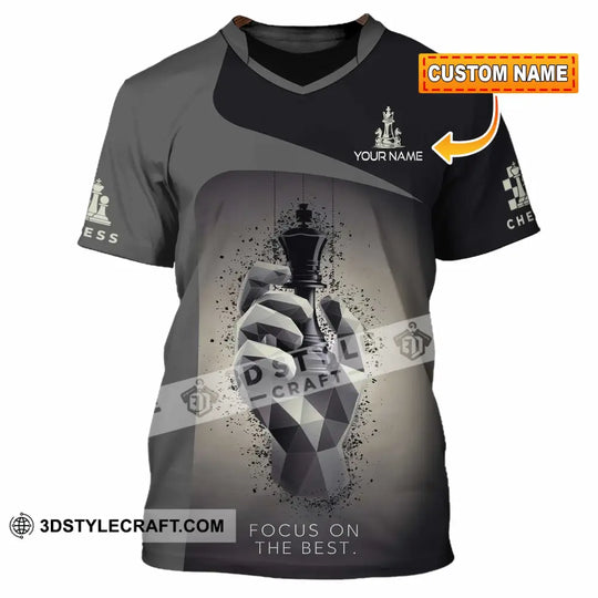 Unisex Shirt - Custom Text Chess Player Shirt Focus On The Best style option 1