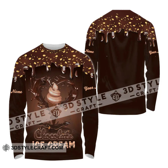 Unisex Shirt - Custom Text Shirt Chocolate Ice Cream style option 4