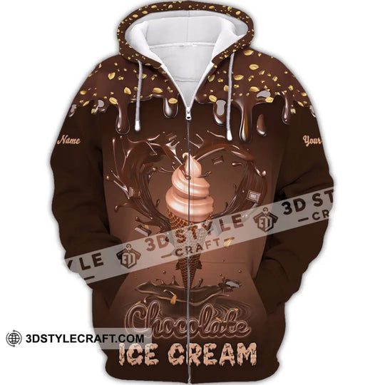 Unisex Shirt - Custom Text Shirt Chocolate Ice Cream style option 2