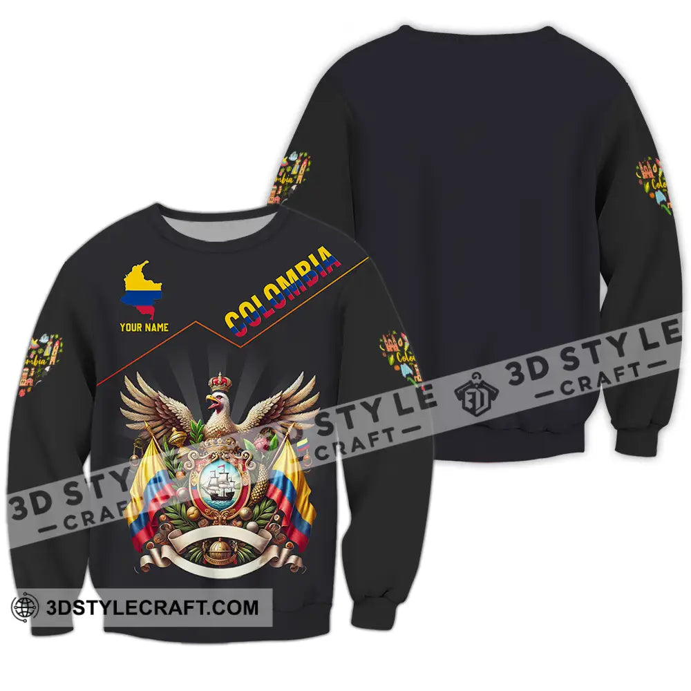 Unisex Shirt - Custom Text Colombia Long Sleeve / S T-Shirt