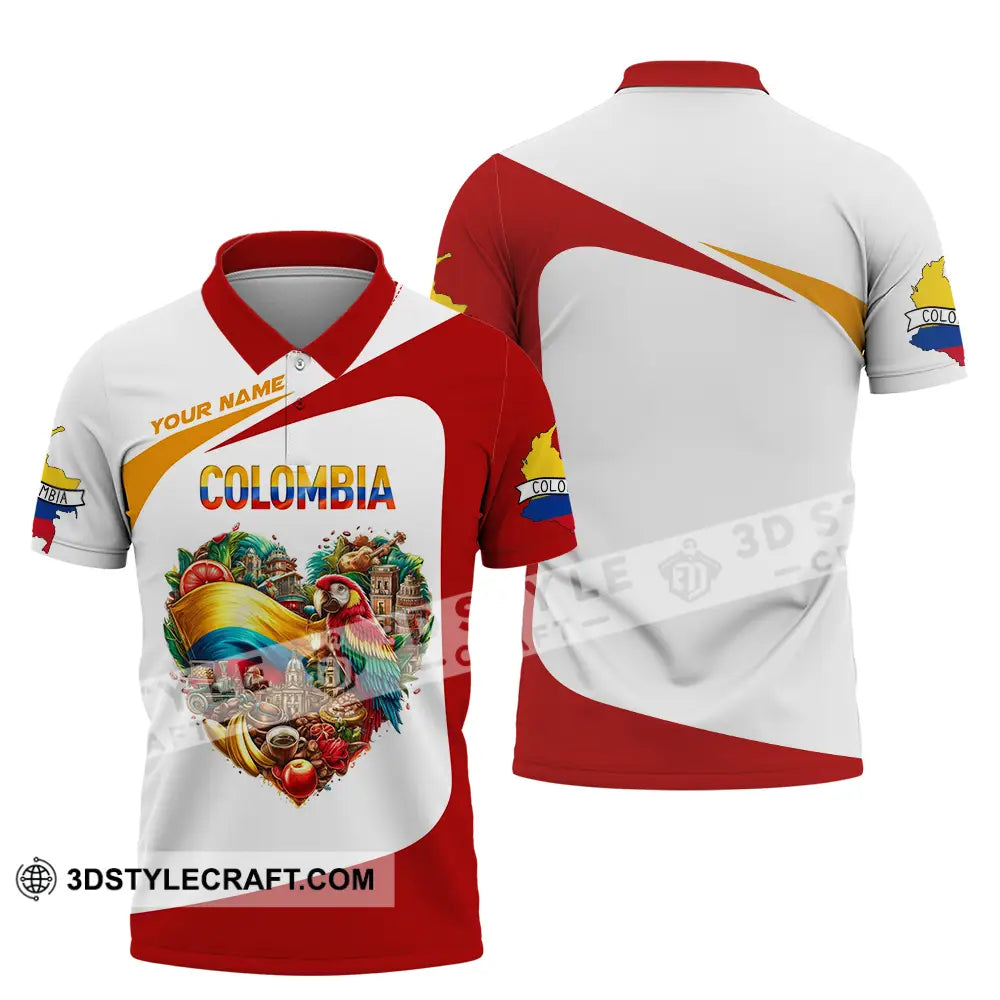 Unisex Shirt - Custom Text Colombia Polo / S T-Shirt