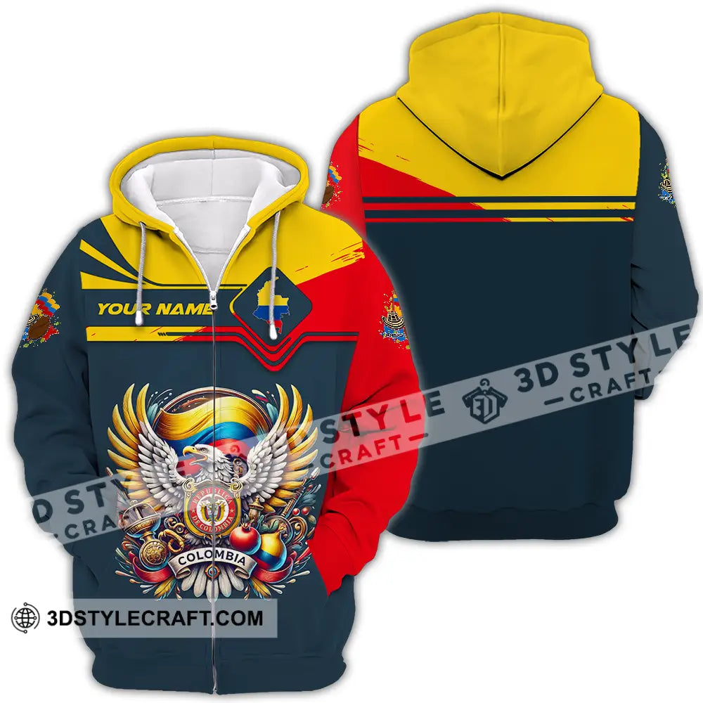 Unisex Shirt - Custom Text Colombia Zipper Hoodie / S T-Shirt