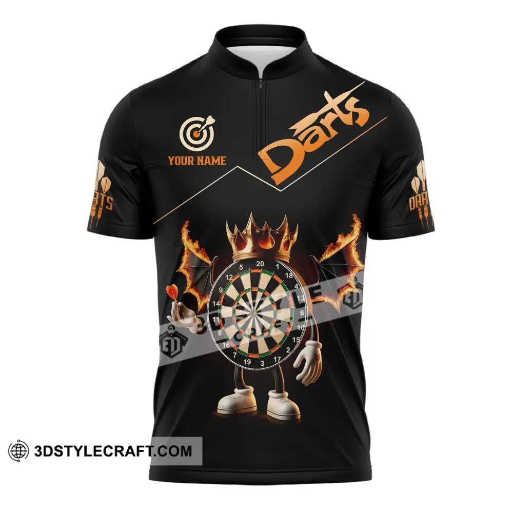 Unisex Shirt - Custom Text Darts Zipper Polo / S T-Shirt