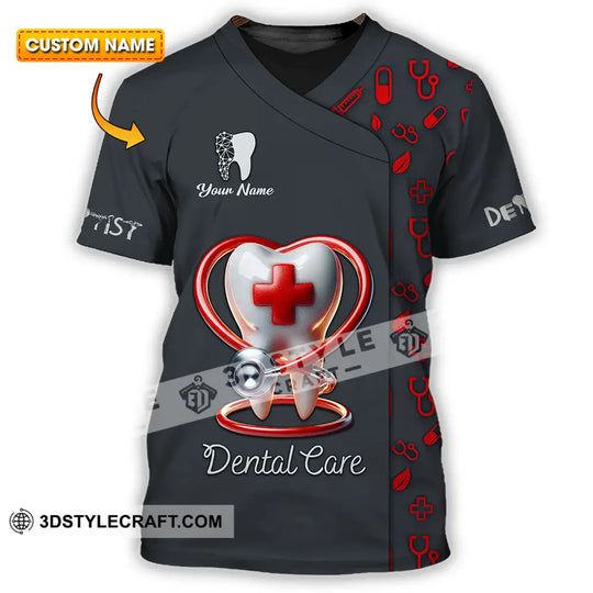 Unisex Shirt - Custom Text Shirt Dental Care style option 1