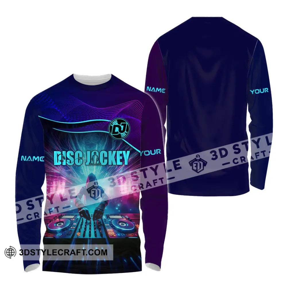 Unisex Shirt - Custom Text Dis Jockey Shirt Long Sleeve Shirt / S T-shirt