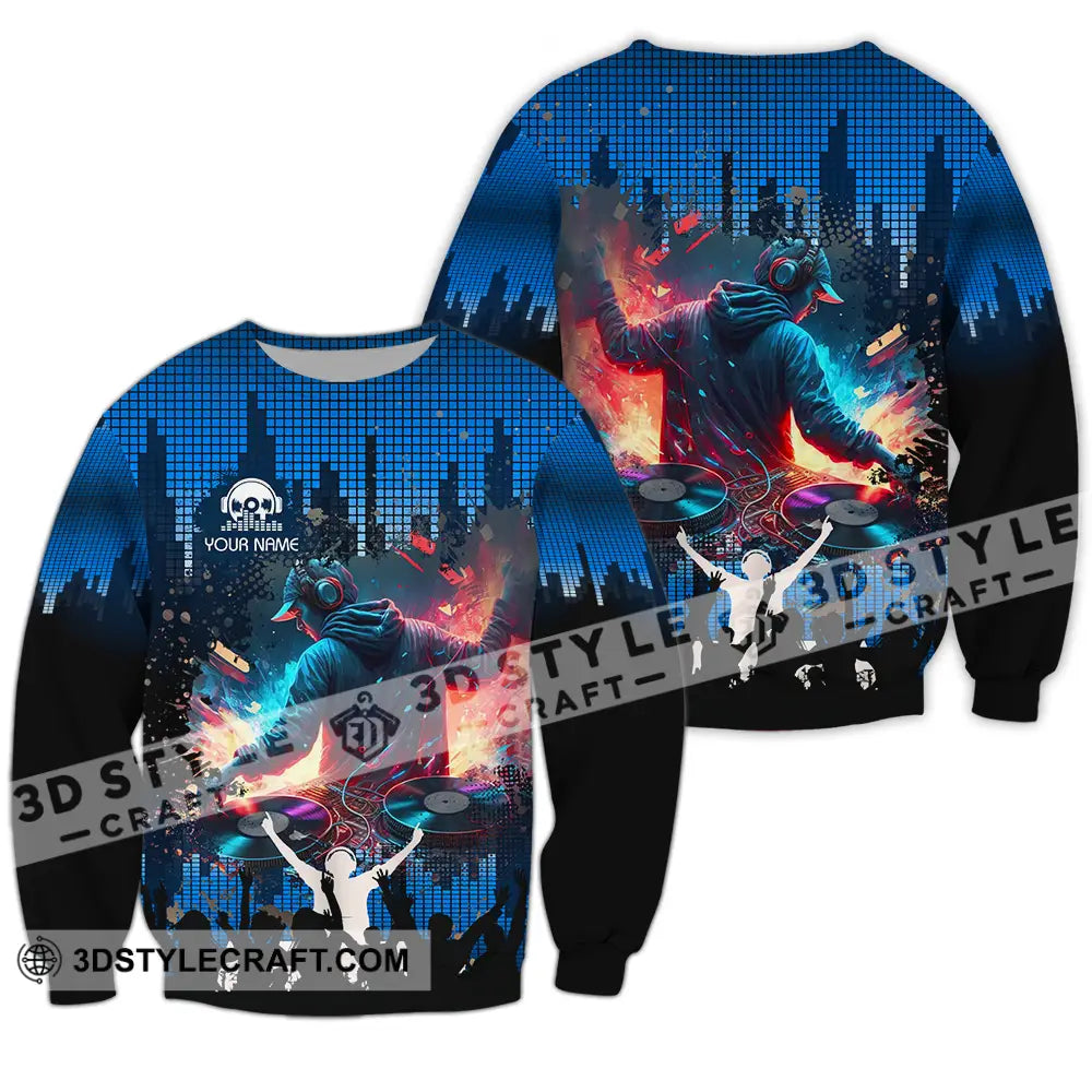 Unisex Shirt - Custom Text Disc Jockey Long Sleeve / S T-Shirt