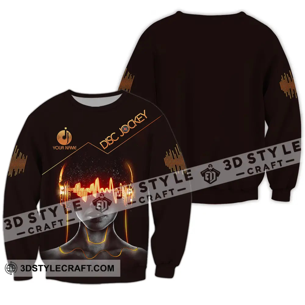Unisex Shirt - Custom Text Disc Jockey Long Sleeve / S T-Shirt