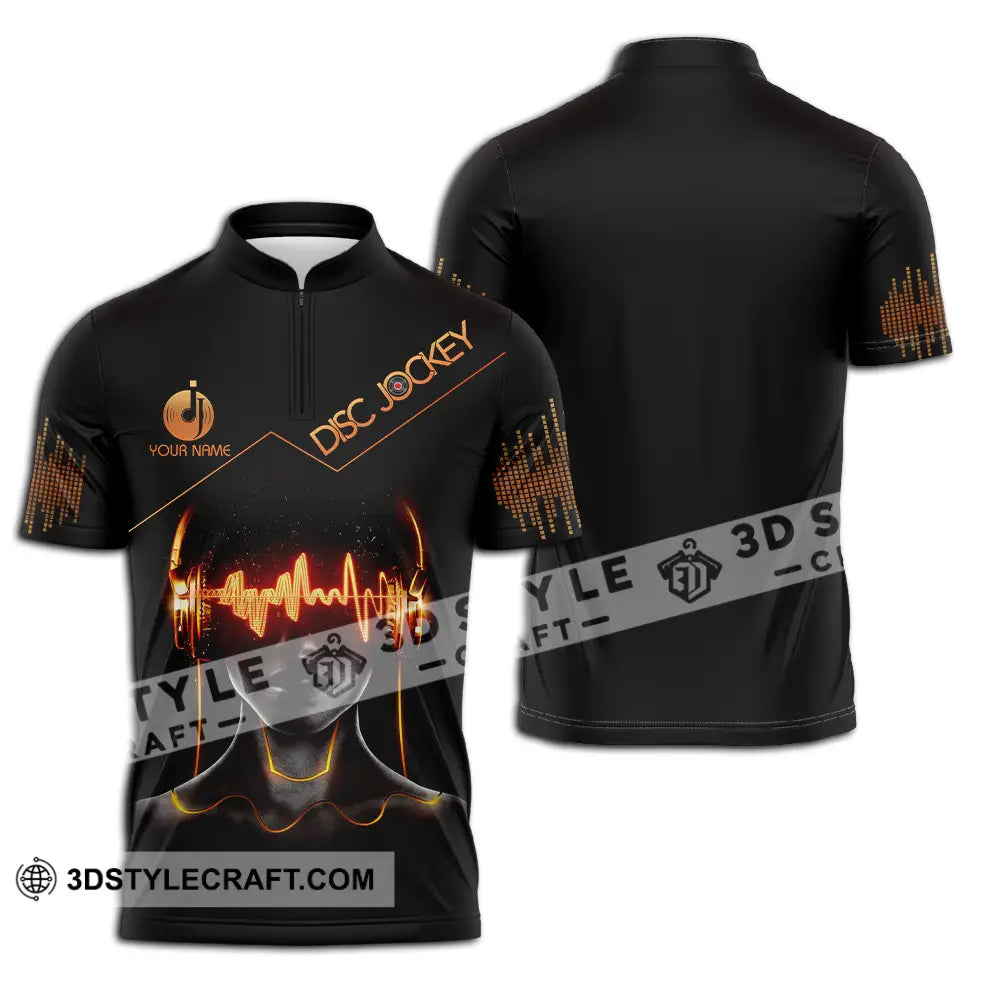Unisex Shirt - Custom Text Disc Jockey Zipper Polo / S T-Shirt