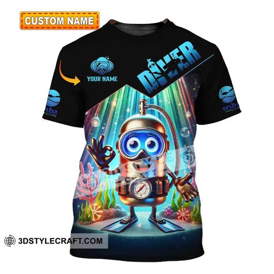 Unisex Shirt - Custom Text Shirt Diver style option 1