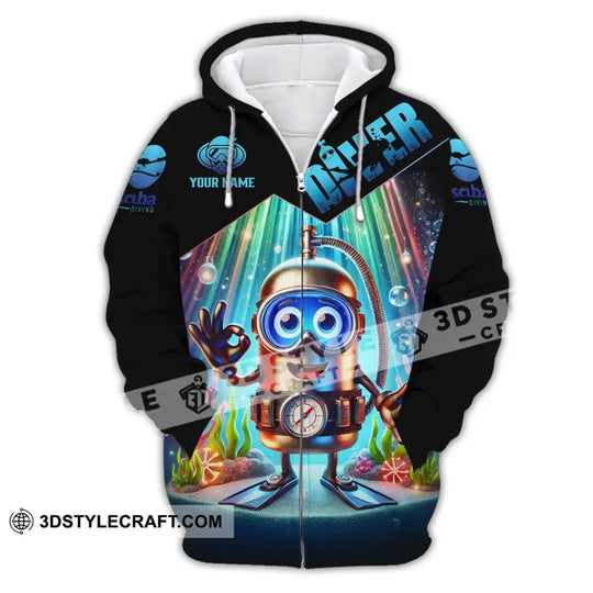 Unisex Shirt - Custom Text Shirt Diver style option 3