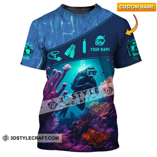 Unisex Shirt - Custom Text Shirt, Diving style option 1