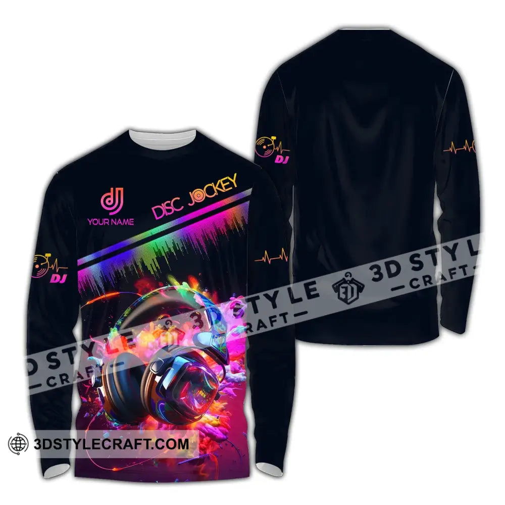 Unisex Shirt - Custom Text DJ Shirt Long Sleeve Shirt / S T-shirt