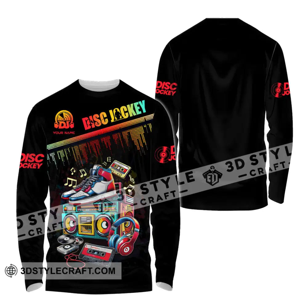 Unisex Shirt - Custom Text Shirt DJ Shirt Long Sleeve Shirt / S T-shirt