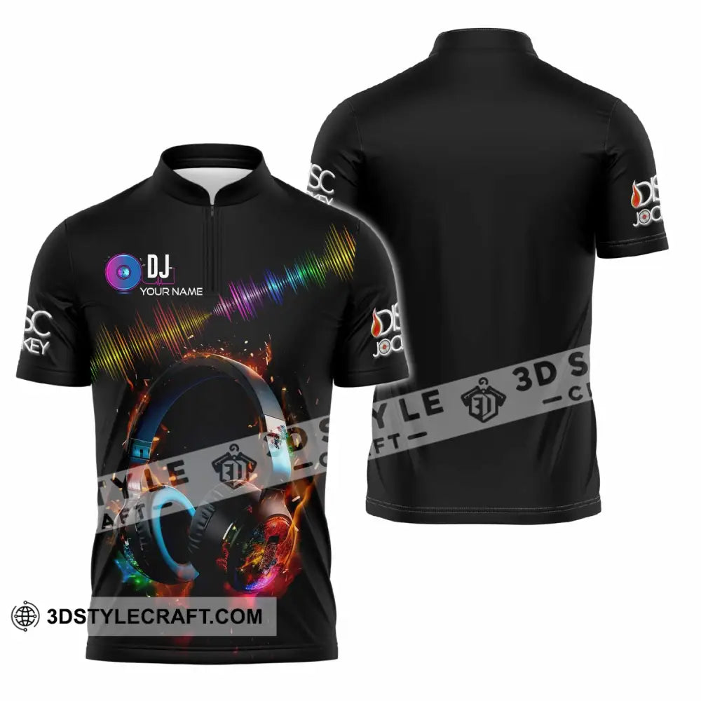 Unisex Shirt - Custom Text Dj Zipper Polo / S T-Shirt