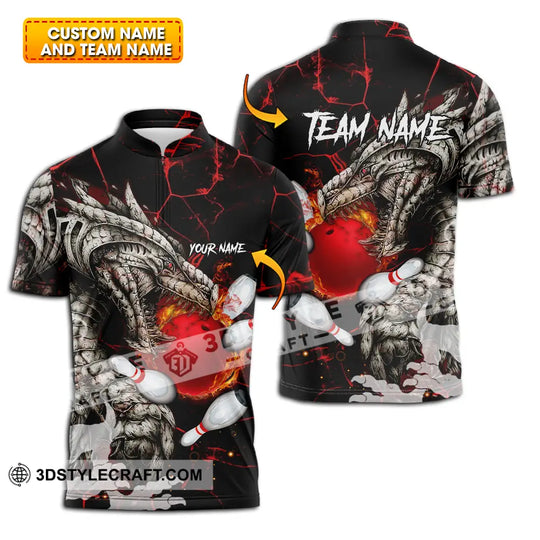 Unisex Shirt - Custom Text Shirt, Dragon Bowling Shirt style option 1