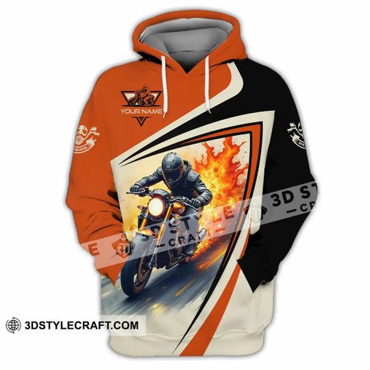 Unisex Shirt - Custom Text Shirt, Fire Biker Rider Shirt style option 4