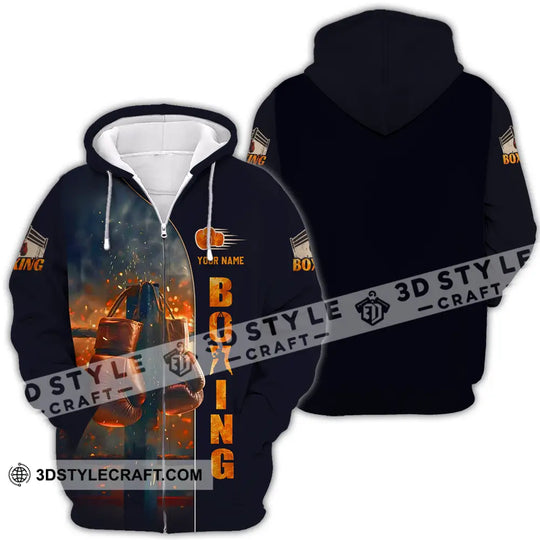 Unisex Shirt - Custom Text Shirt Fire Boxing style option 4
