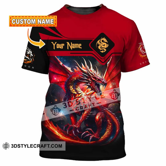 Unisex Shirt - Custom Text Shirt, Fire Dragon Shirt style option 1