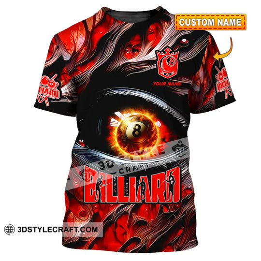 Unisex Shirt - Custom Text Fire Eye Billiard Sport Shirt style option 1