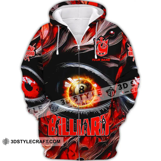 Unisex Shirt - Custom Text Fire Eye Billiard Sport Shirt style option 2