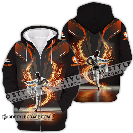 Unisex Shirt - Custom Text Shirt Fire Karate style option 4