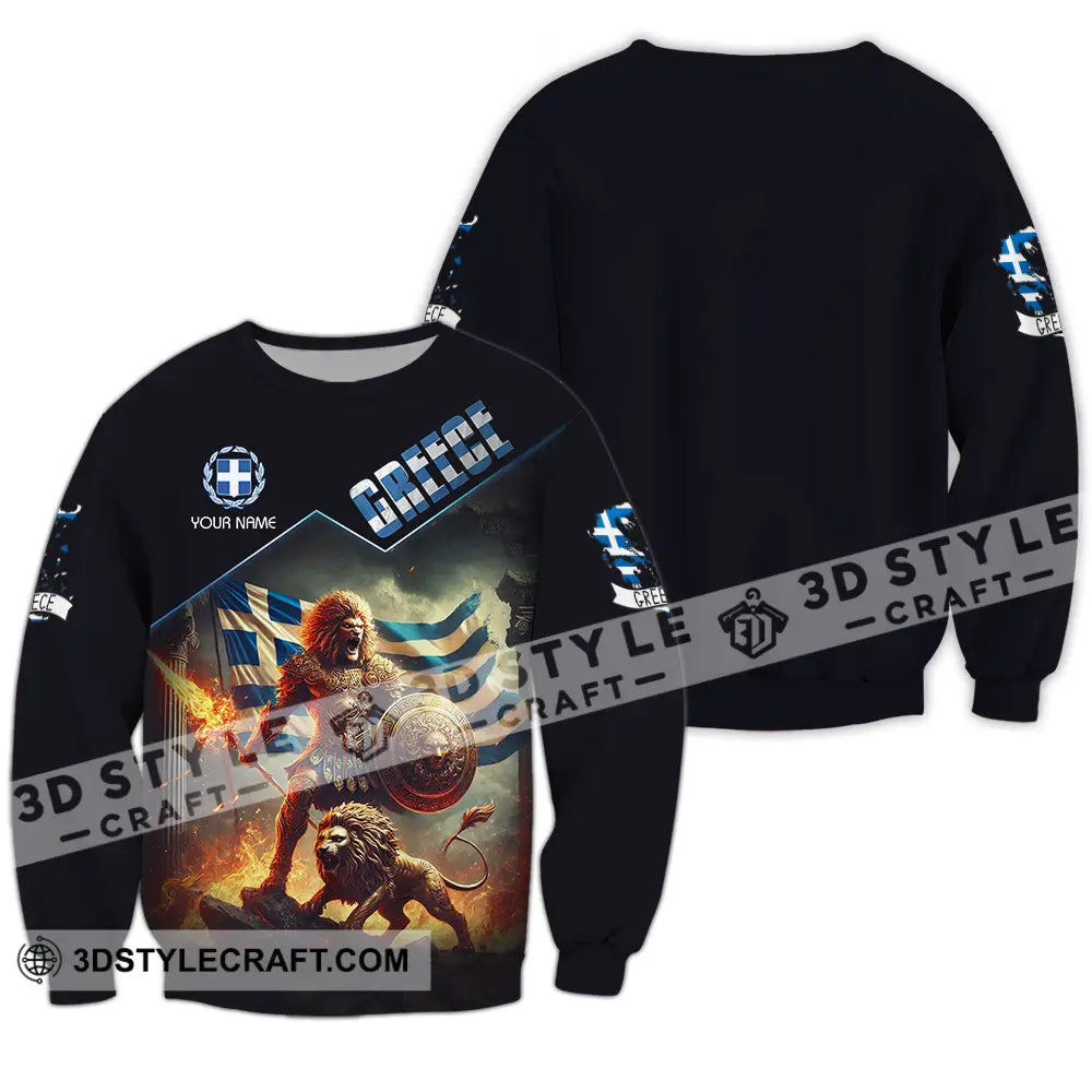 Unisex Shirt - Custom Text Greece Long Sleeve / S T-Shirt