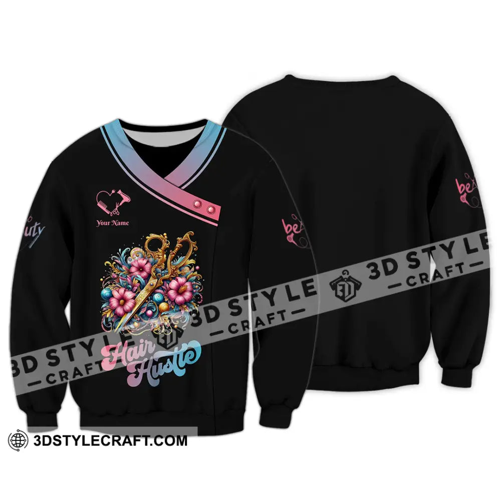 Unisex Shirt - Custom Text Hair Hustle Shirt Long Sleeve / S T-shirt