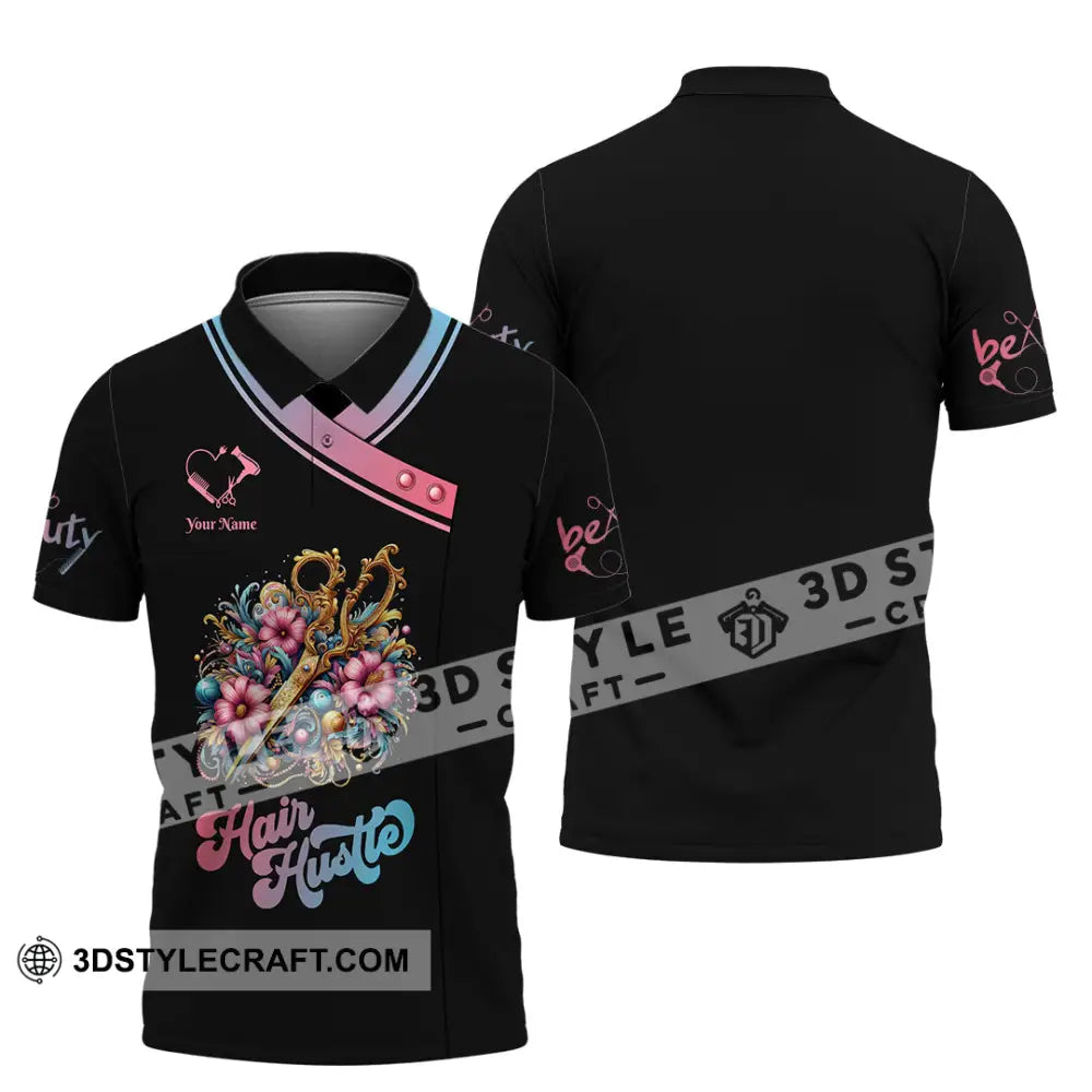 Unisex Shirt - Custom Text Hair Hustle Shirt Polo Shirt / S T-shirt