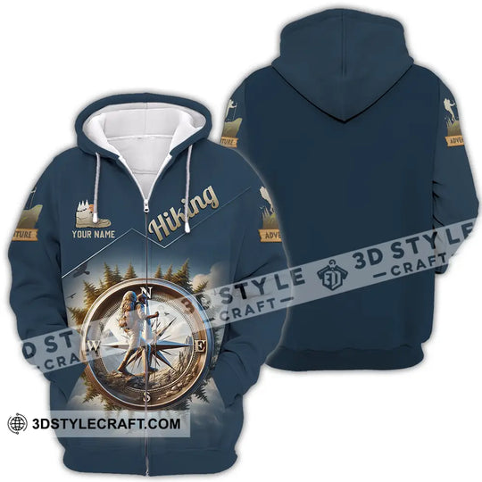 Unisex Shirt - Custom Text Shirt Hiking Compass style option 4