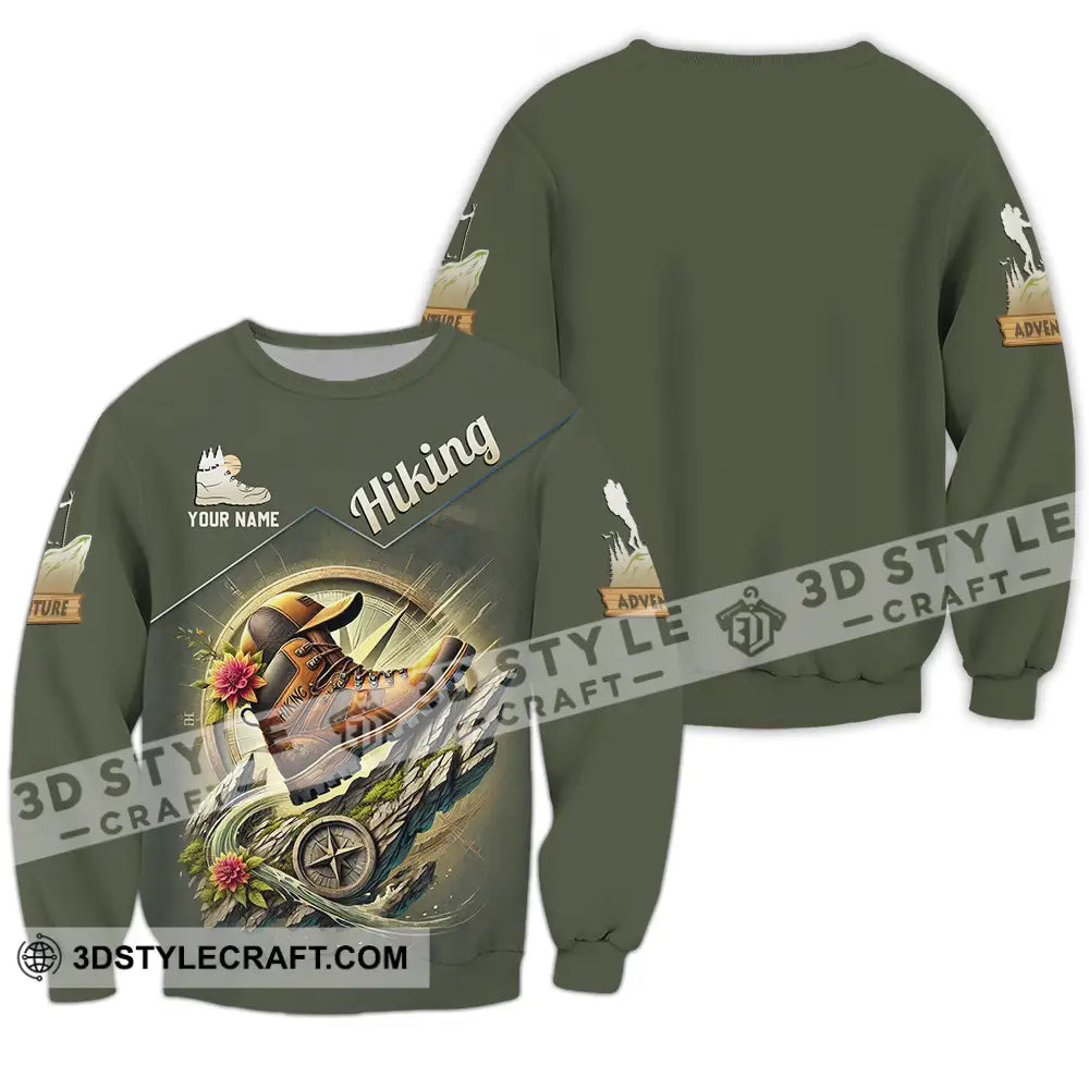 Unisex Shirt - Custom Text Hiking Long Sleeve / S T-Shirt