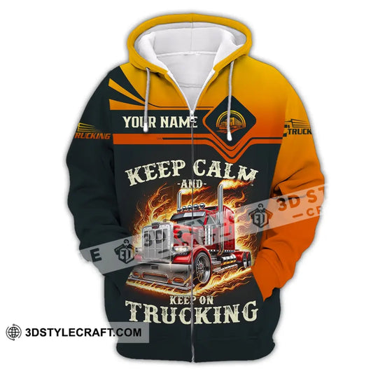 Unisex Shirt - Custom Text Shirt Keep Calm And Keep On Trucking style option 3