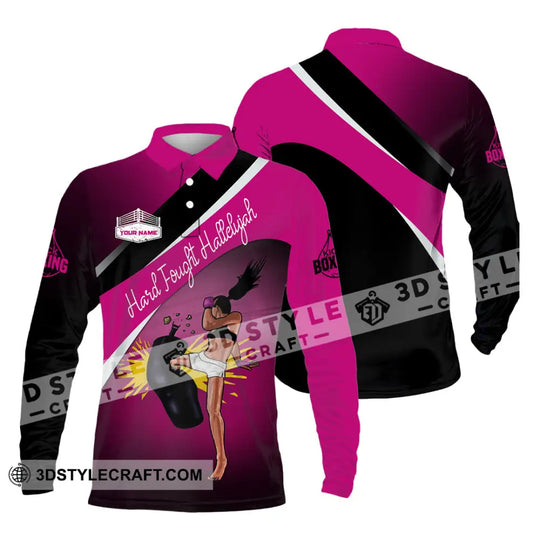 Unisex Shirt - Custom Text Shirt Kick Boxing, Hard Fought Hallelujah Shirt style option 3