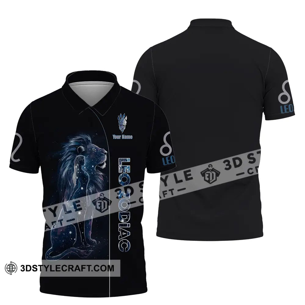 Unisex Shirt - Custom Text Leo Zodiac Polo / S T-Shirt