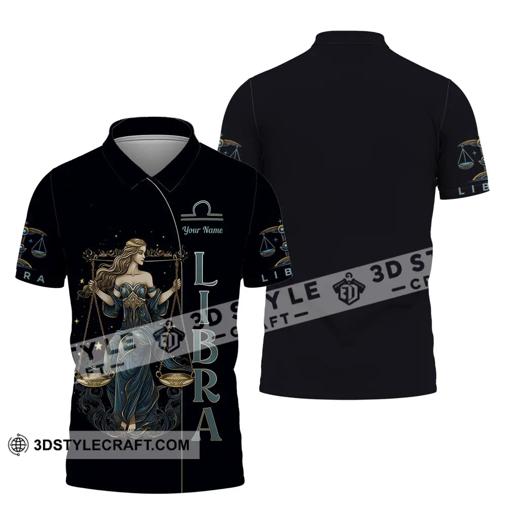 Unisex Shirt - Custom Text Libra Polo / S T-Shirt