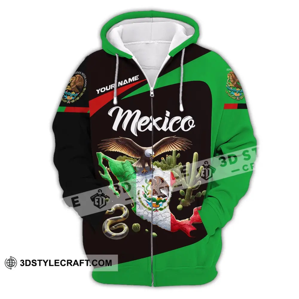 Unisex Shirt - Custom Text Mexico Zipper Hoodie / S T-Shirt