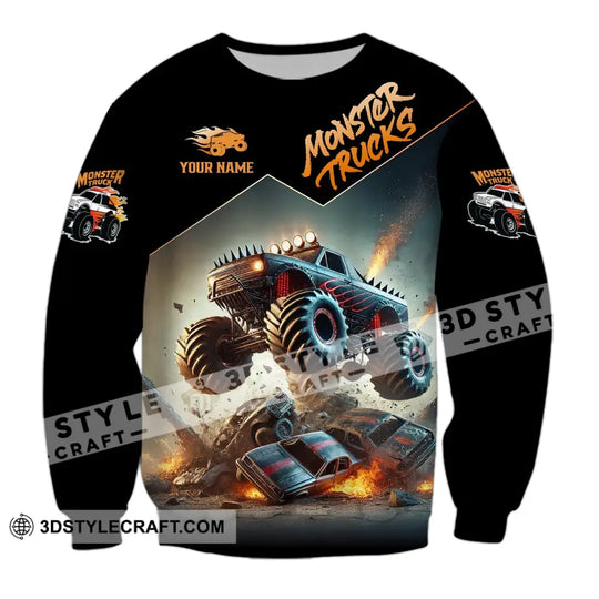 Unisex Shirt - Custom Text Shirt Monster Trucks style option 4