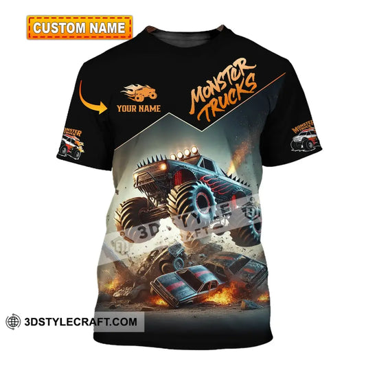 Unisex Shirt - Custom Text Monster Trucks T-Shirt