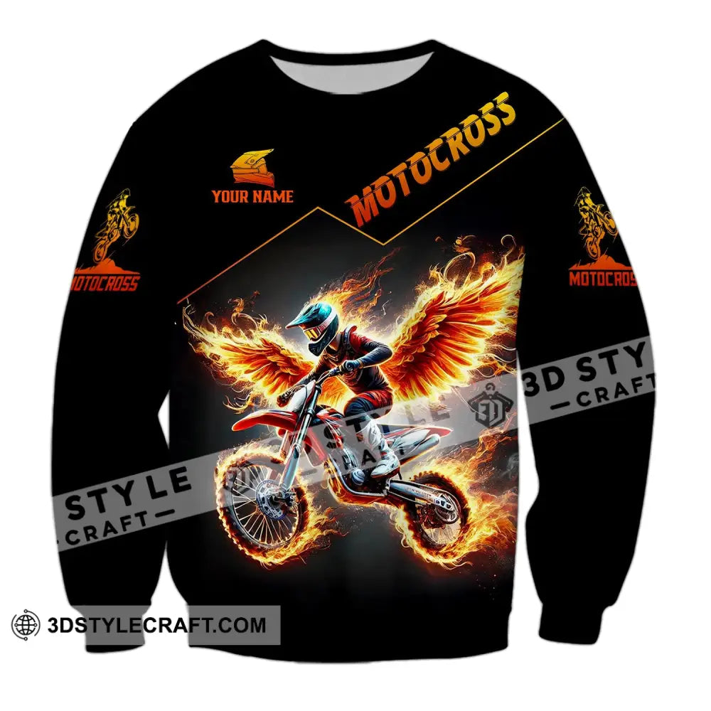 Unisex Shirt - Custom Text Motocross Long Sleeve / S T-Shirt