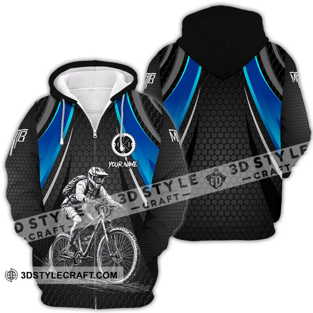 Unisex Shirt - Custom Text Mountain Bike Classic Sport Zipper Hoodie / S T-Shirt