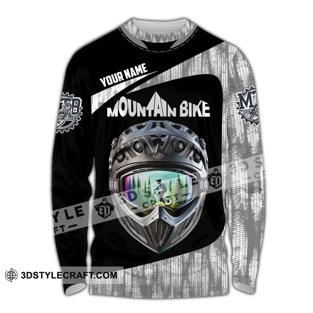 Unisex Shirt - Custom Text Mountain Bike Long Sleeve / S T-Shirt