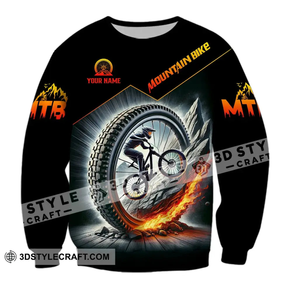 Unisex Shirt - Custom Text Mountain Bike Long Sleeve / S T-Shirt