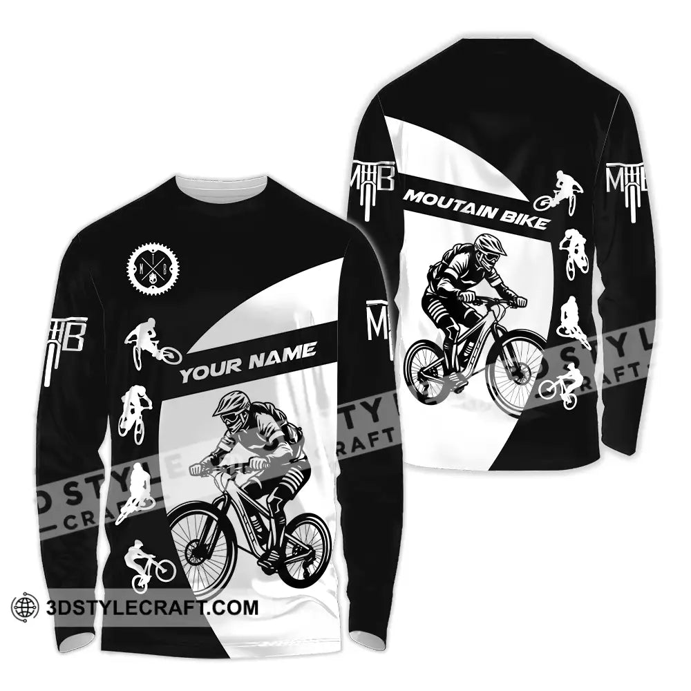 Unisex Shirt - Custom Text Mountain Bike Sport Long Sleeve / S T-Shirt