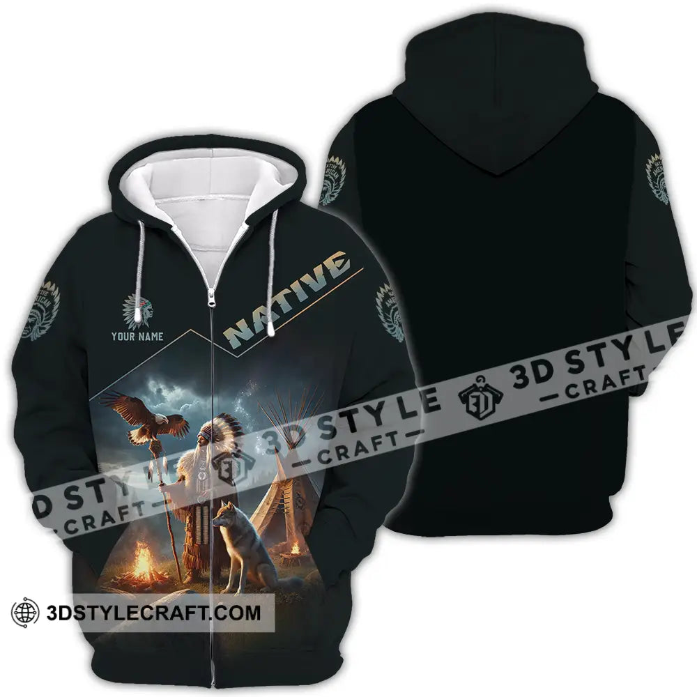 Unisex Shirt - Custom Text Native Zipper Hoodie / S T-Shirt