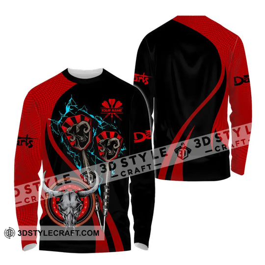 Unisex Shirt - Custom Text Red Buffalo Darts Player Sport Shirt style option 4