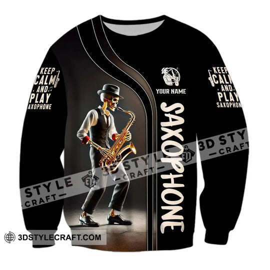 Unisex Shirt - Custom Text Shirt Saxophone style option 4