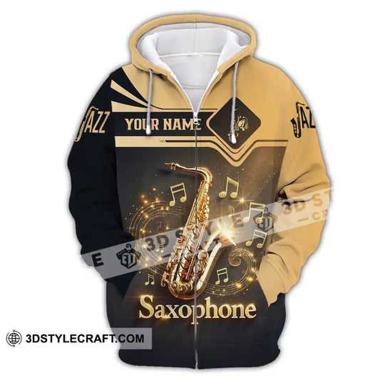Unisex Shirt - Custom Text Shirt Saxophone style option 3