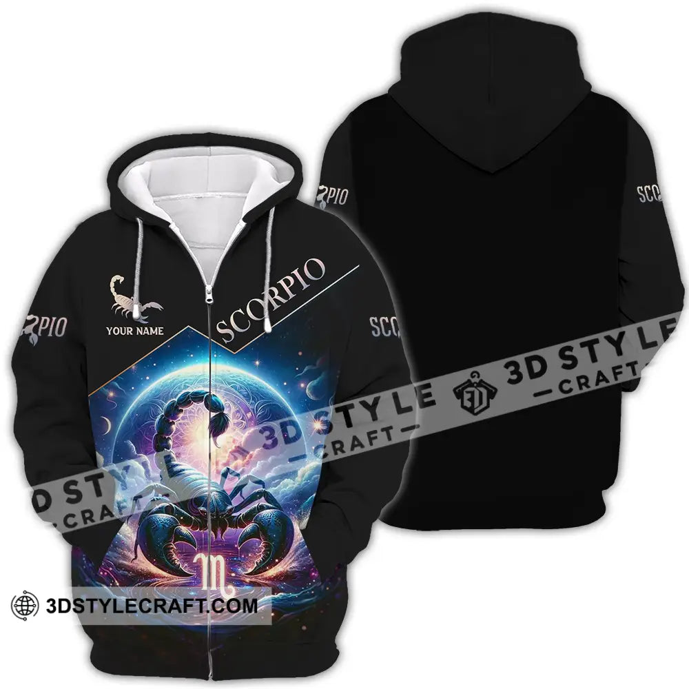 Unisex Shirt - Custom Text Scorpio Zipper Hoodie / S T-Shirt
