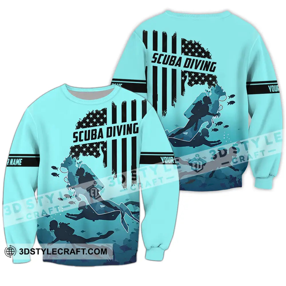 Unisex Shirt - Custom Text Scuba Diving Long Sleeve / S T-Shirt