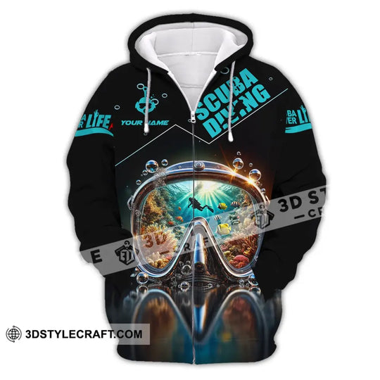 Unisex Shirt - Custom Text Shirt Scuba Diving style option 3