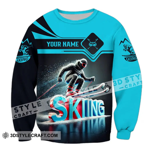 Unisex Shirt - Custom Text Shirt Skiing style option 4
